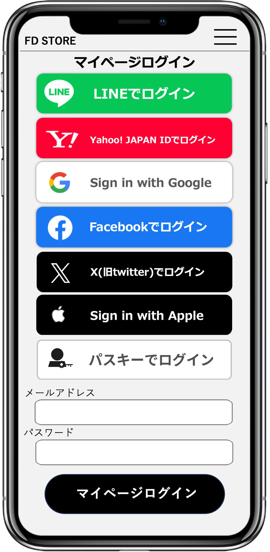 Login Plus ソーシャルログイン画面